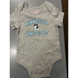 MLS Minnesota United FC Infant Bodysuit Heather Gray 3 Months Soccer Baby Onesie
